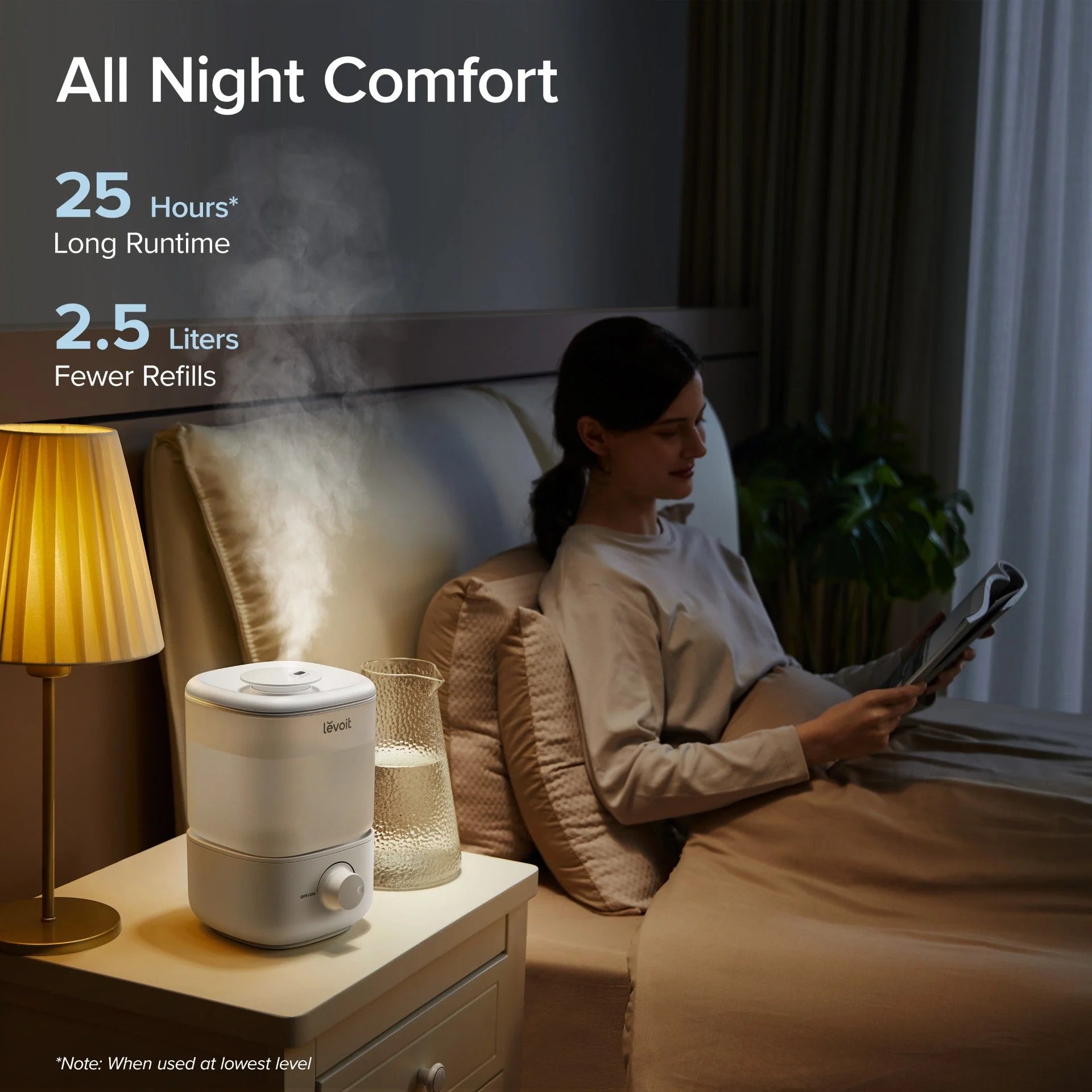 LEVOIT Classic 160 2.5L Top Fill Ultrasonic Humidifiers for Bedroom