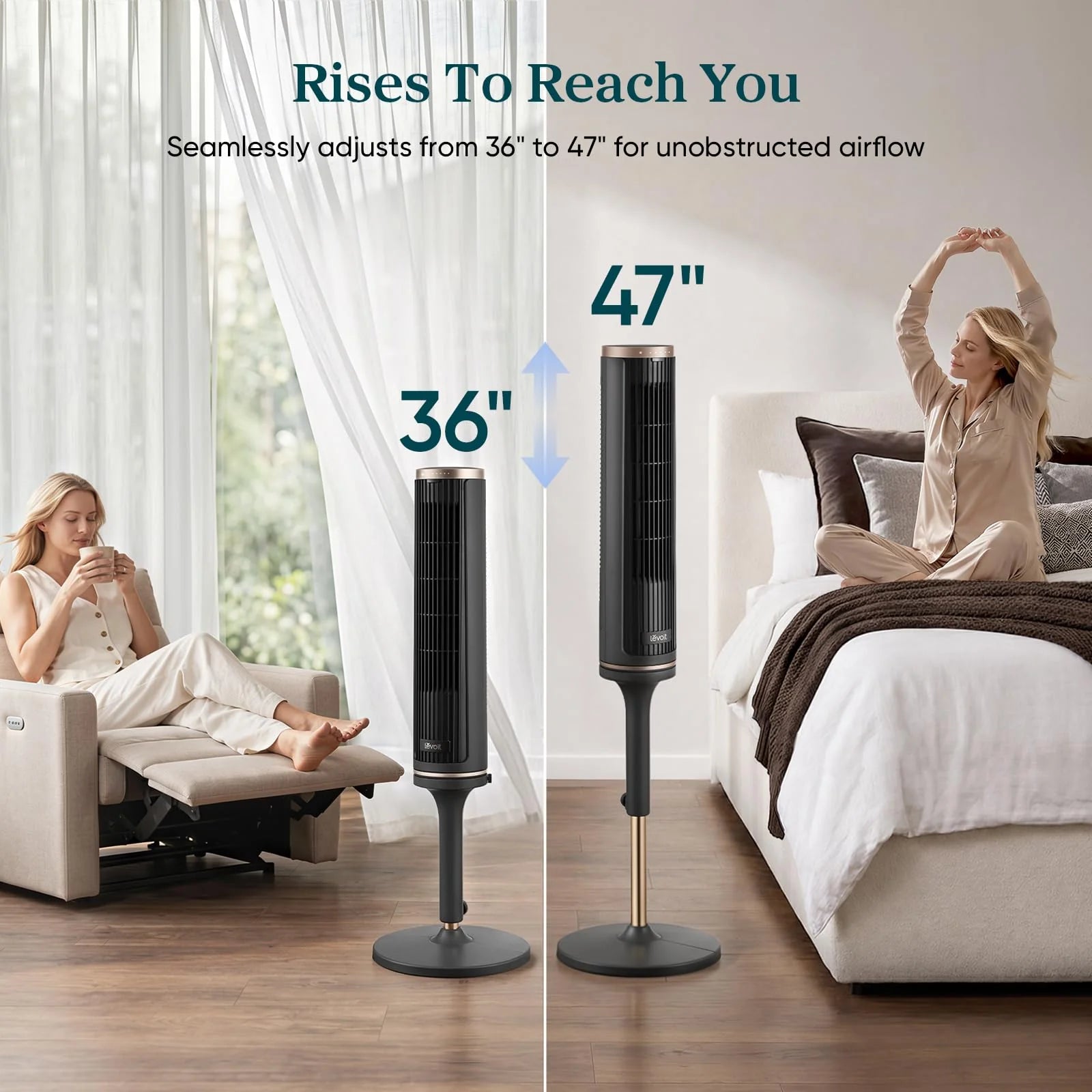 LEVOIT Windi Lift Smart Tower Fan