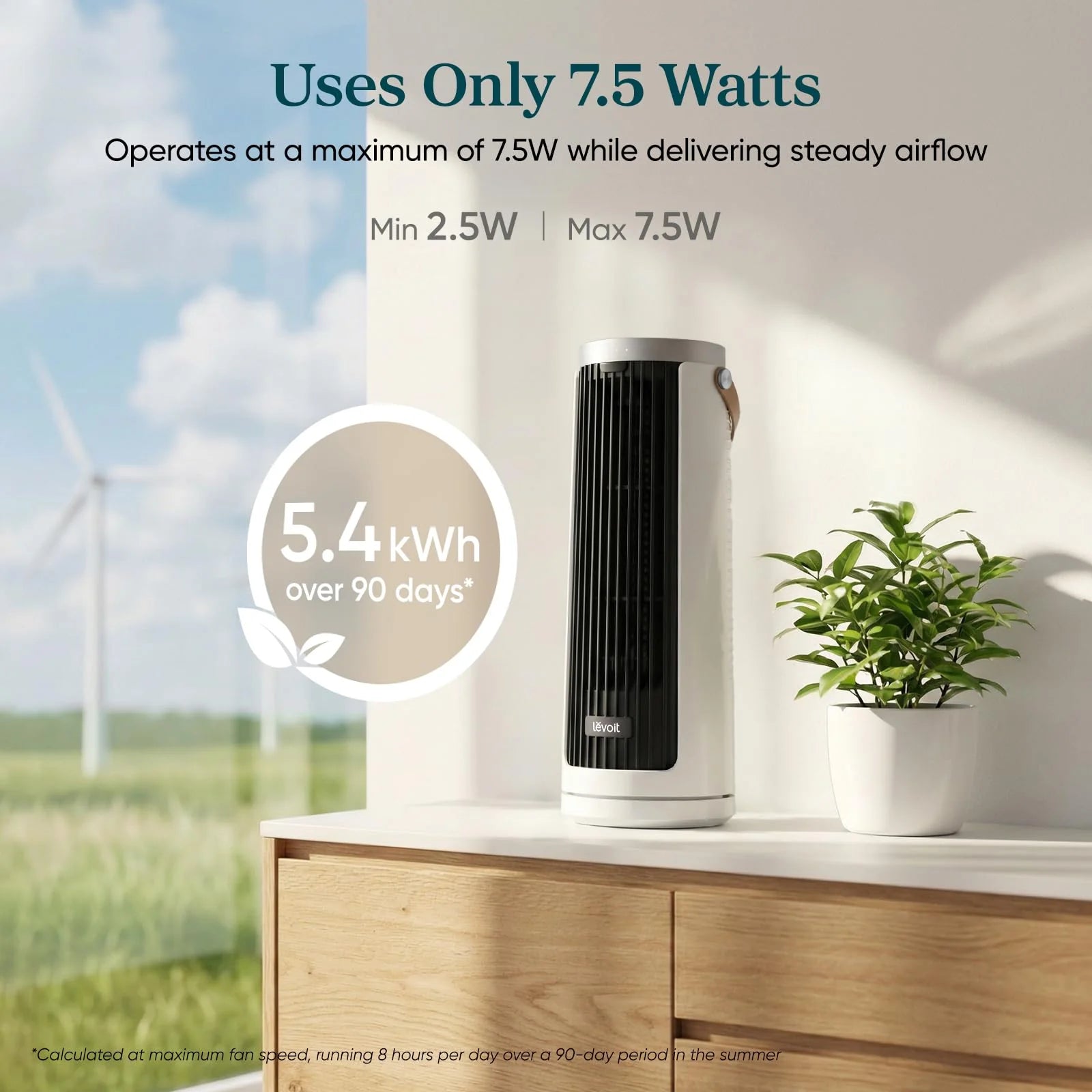 Levoit Windi Mini Portable Desk Tower Fan